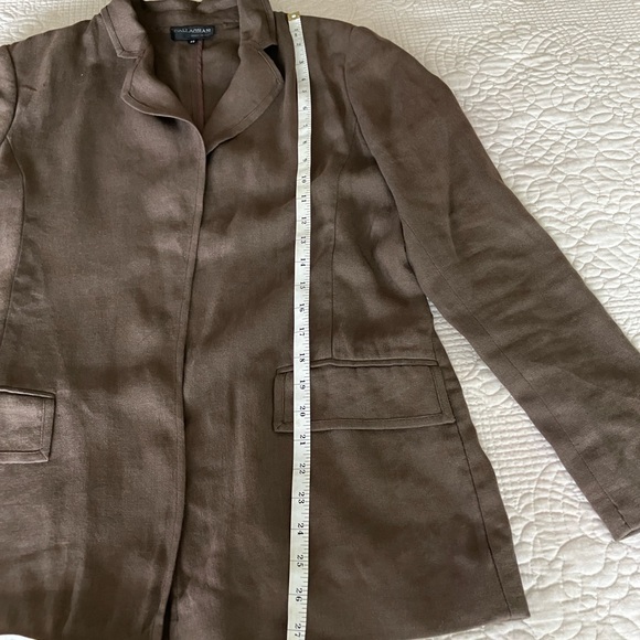 VTG EUC Callaghan (by Gianni Versace) brown women's linen blazer - Picture 11 of 12